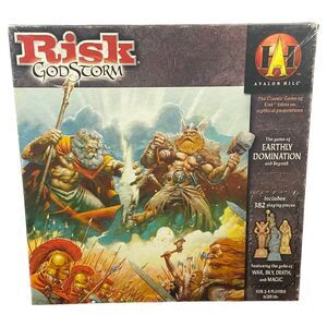 RISK GODSTORM Skill Board Game 2004 Hasbro Avalon Hill 105%COMPLETE! +17 TOKENS
